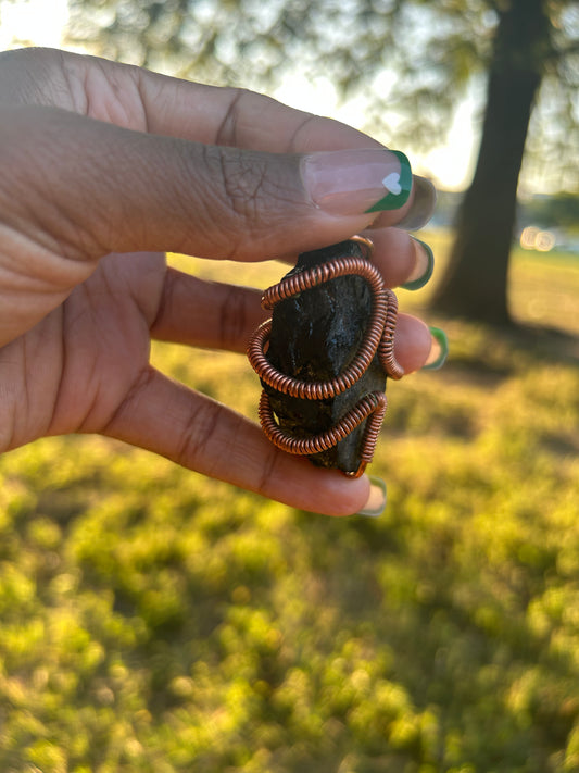 Rough Black Tourmaline Pendant